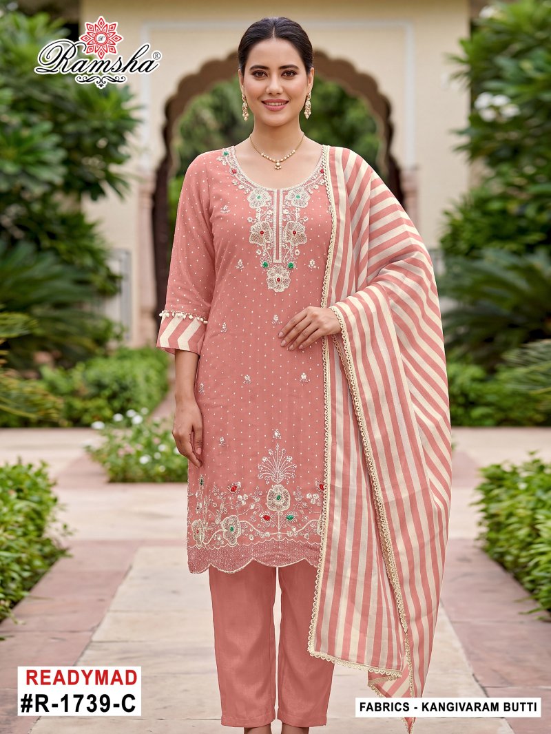 Ramsha R 1739 A To D Kanjivaram Butti Work Salwar Kameez